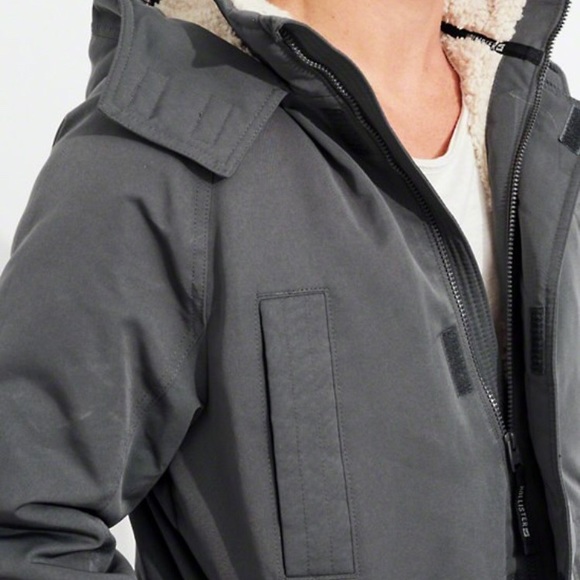 *LIMITED* Hollister Sherpa Lined Parka Men Size S - Picture 4 of 5